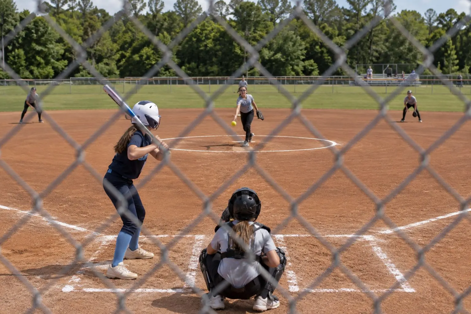 Youth girls softball game on a completed softball field, serving Dayton, OH